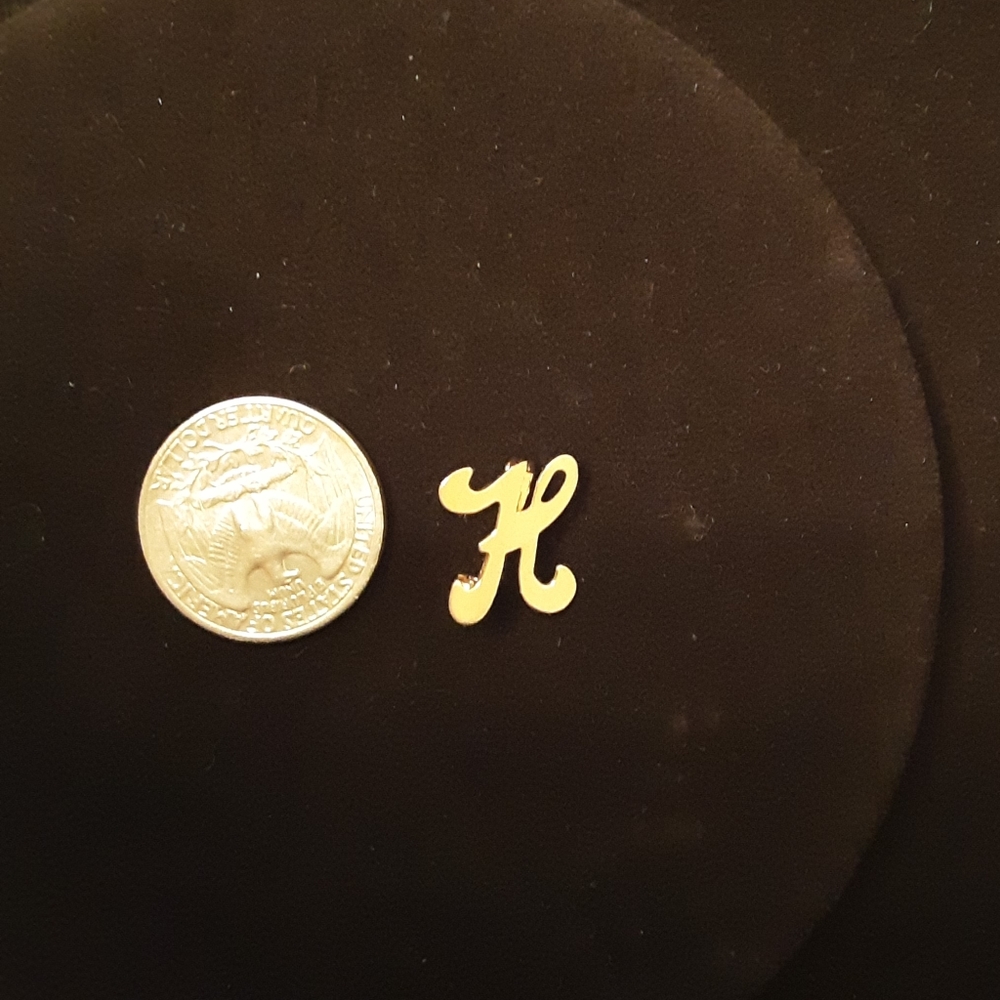 SOLD!! Gold letter 'H' pin